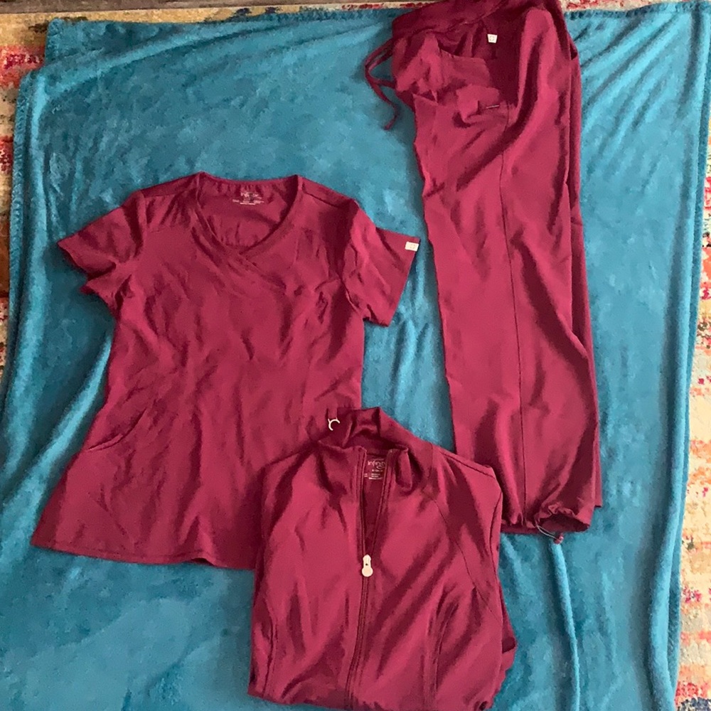 Infinity Cherokee scrub top, pant and jacket